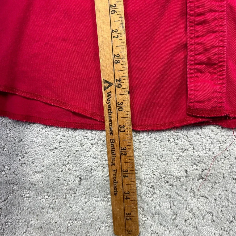 VINTAGE Wrangler Western Shirt Mens Large Red Faded Distressed Pearl Snap Cotton
